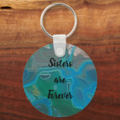 Zussen zijn voor altijd blauw, gemarmerd patroonst sleutelhanger (Voorkant)