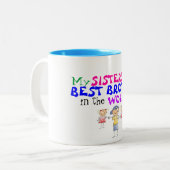 Zussers hebben de beste Broeder-Mok Tweekleurige Koffiemok (Voorkant links)