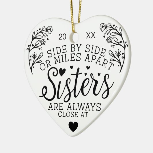 Zussers verbonden op hoofdfoto Keepomwille White Keramisch Ornament (Links)