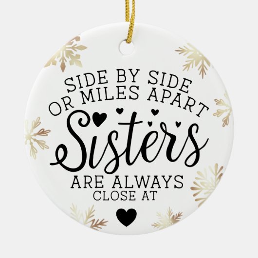 Zussers verbonden op hoofdfoto Keepomwille White Keramisch Ornament (Voorkant)