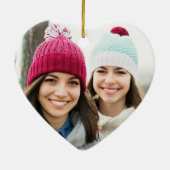 Zussers verbonden via hartfoto Keepomwille Black Keramisch Ornament (Achterkant)