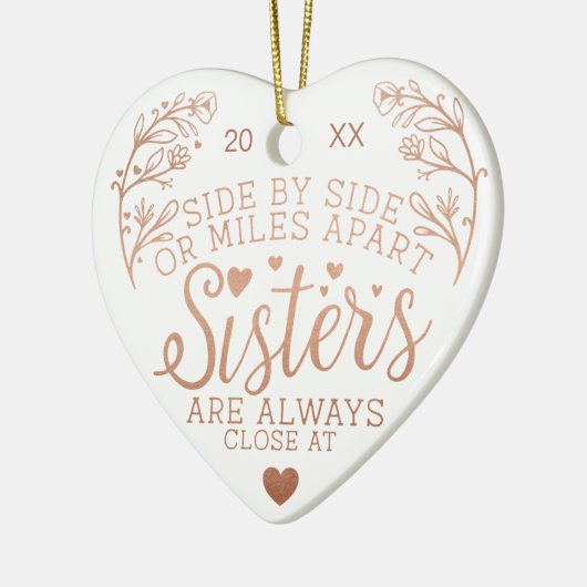 Zussers verbonden via het Roos Hart Photo Keepomwi Keramisch Ornament (Links)