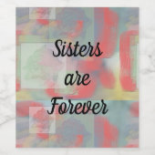 Zussers zijn altijd mooi Roos, Floral-Sibling Wijn Etiket (Enkel label)