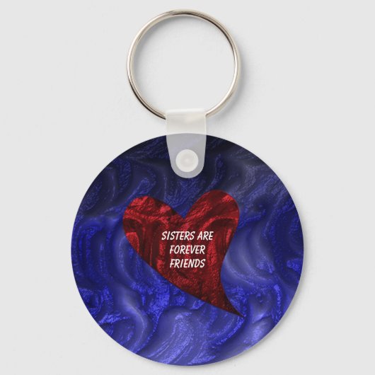 Zussers zijn altijd vrienden met gefingeerde harte sleutelhanger (Voorkant)
