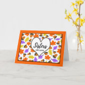 Zussers zijn liefdesherfst-Birthday-bladeren en zu Kaart (Gele Bloem)