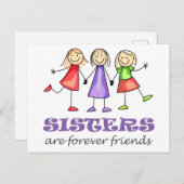 Zussers zijn voor altijd briefkaart (Voorkant / Achterkant)