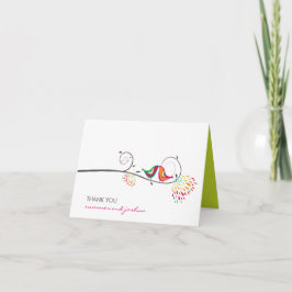 Zusszomervogels bruiloft Dank je fotokaart Bedankkaart