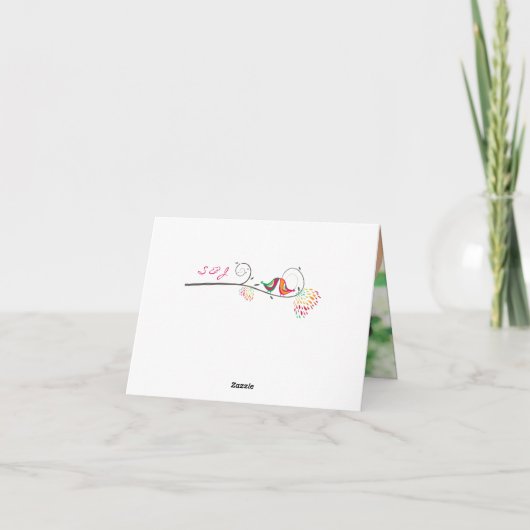 Zusszomervogels bruiloft Dank je fotokaart Bedankkaart (Achterkant)