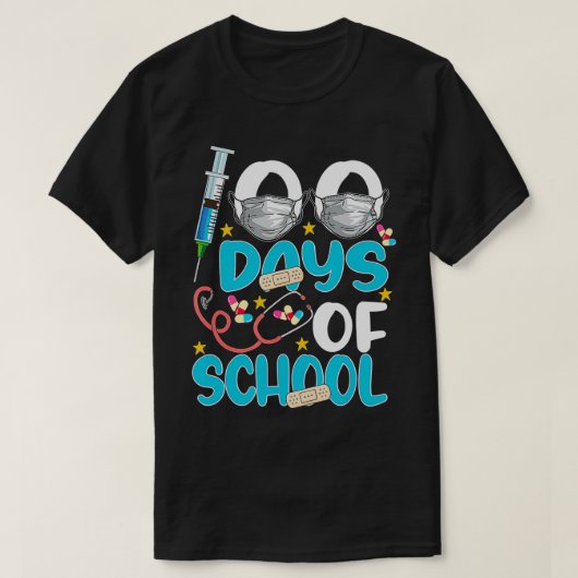 Zuster, 100 dagen schoolfeest t-shirt (Design voorkant)