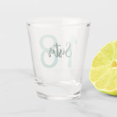 Zuster 18th Birthday Blauwgroen Green Script Shot  Shot Glas (Achterkant)