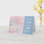 Zuster 30e Birthday Waterverf Cactus Kaart (Gele Bloem)