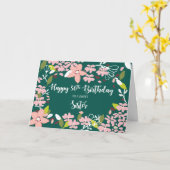 Zuster 36th Birthday Green Flowers Kaart (Gele Bloem)