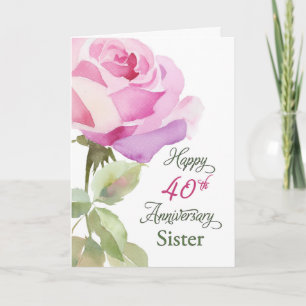 Zuster 40-jarig jubileum katholieke non Roze Roos Kaart