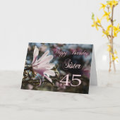 Zuster 45th Birthday met magnolia Kaart (Gele Bloem)