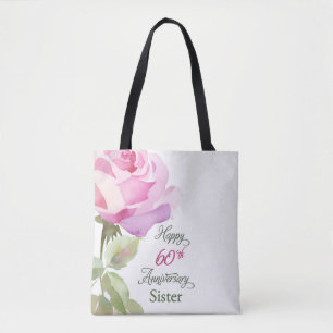 Zuster 60e jubileum katholiek jubileum Roze Roos Tote Bag