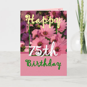 ZUSTER - 75e verjaardag met roze Daisy Flowers Kaart
