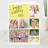Zuster 7 Foto Collage Verjaardag Met Eigen Naam Kaart (Voorkant)