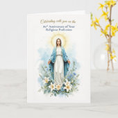 Zuster 80e religieuze professie Marian zegen Kaart (Gele Bloem)