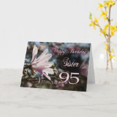 Zuster 95ste verjaardag met magnolia kaart (Gele Bloem)
