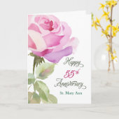 Zuster Aangepaste Naam 55e Verjaardag Katholieke J Kaart (Gele Bloem)