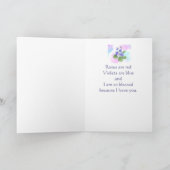 Zuster African Violet Flower Valentijn Poem Holida Feestdagen Kaart (Binnen)