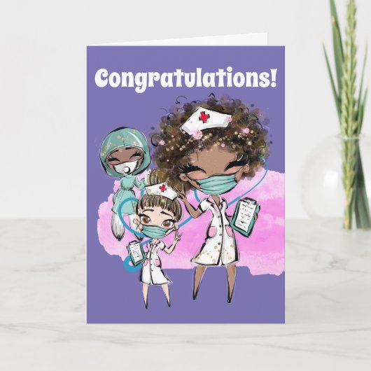 Zuster-afrikaans Amerikaans kovid masker schattige Kaart (Voorkant)