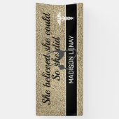Zuster Afstuderen Gold Glitter ze dacht dat ze het Spandoek (Verticaal)