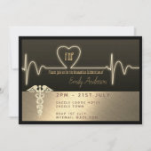 Zuster Afstuderen Invite FNP RN - Black Gold Metal Kaart (Voorkant)