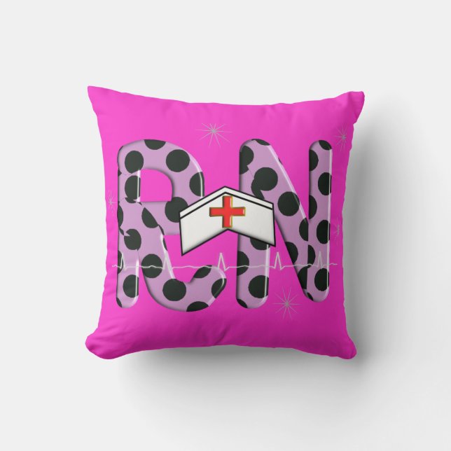 Zuster Afstuderen Pillow "RN" Kussen (Voorkant)