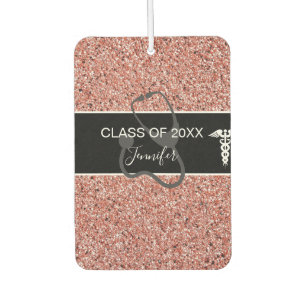 Zuster Afstuderen Stethoscope Roze Glitter Name Luchtverfrisser