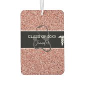 Zuster Afstuderen Stethoscope Roze Glitter Name Luchtverfrisser (Achterkant)
