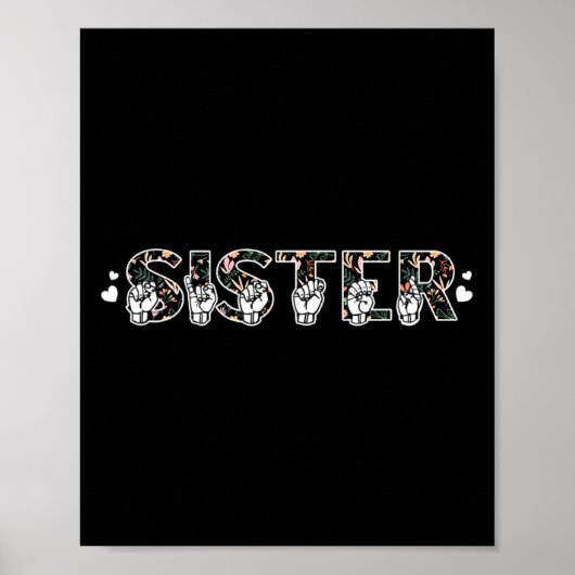 Zuster Amerikaanse Gebarentaal Dove Bewustzijnsond Poster (Voorkant)