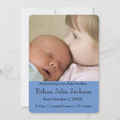 Zuster Announcing Brother's Birth Blue Aankondiging (Voorkant)