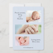 Zuster Announcing Brother's Birth Blue Aankondiging (Achterkant)