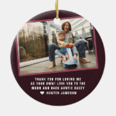 Zuster Auntie Vast Jaar | Moderne foto Keramisch Ornament (Achterkant)