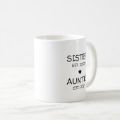 Zuster Auntie Zwangerschap Aankondiging Baby Koffiemok (Voorkant rechts)