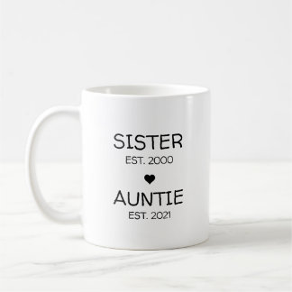 Zuster Auntie Zwangerschap Aankondiging Baby Koffiemok