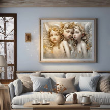 Zuster Baby Angel Modern Kunst Poster