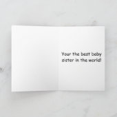 Zuster baby verjaardagskaart Bunny Rabbit mooi! Kaart (Binnen)