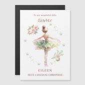 Zuster Ballerina Kerst Magnetische Kaart (Voorkant / Achterkant)