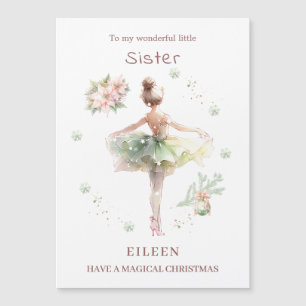Zuster Ballerina Kerst Magnetische Kaart
