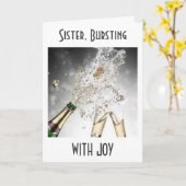 ZUSTER, BARSTEND VAN VREUGDE EN VIERING VOOR KAART (Gele Bloem)