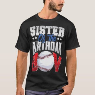 Zuster Baseball jarig Jongen Familie Baller per da T-shirt