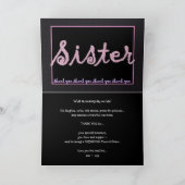 ZUSTER Bedankt Bruidsmeisje - Geruite Letters (Binnen)