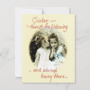 Zuster, Bedankt voor het beluisteren van foto Notitiekaartje