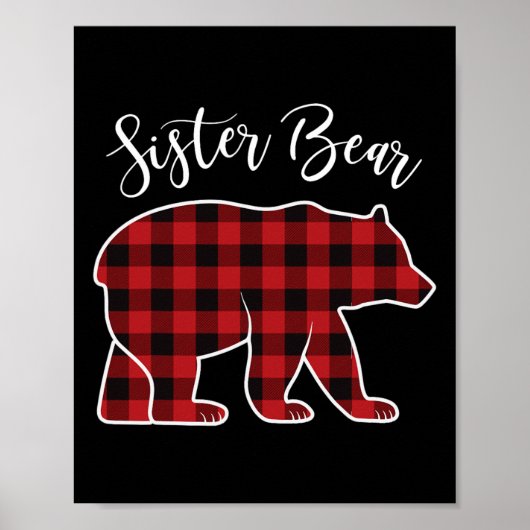 Zuster Beer Pajama Red Buffalo Xmas Funny Family C Poster (Voorkant)