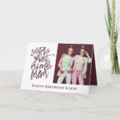 Zuster Beste Vriend Voor Altijd Foto Bourgondische Kaart (Voorkant)