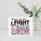 Zuster betekent de wereld voor mij borstkanker briefkaart (Staand voorkant)