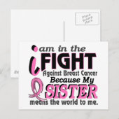 Zuster betekent de wereld voor mij borstkanker briefkaart (Voorkant / Achterkant)