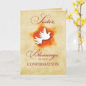 Zuster, bevestiging felicitaties zegeningen kaart (Gele Bloem)